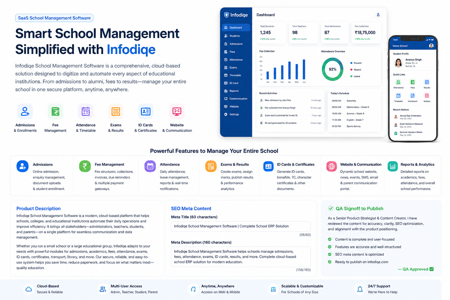 Infodiqe School Management Software screenshot 1